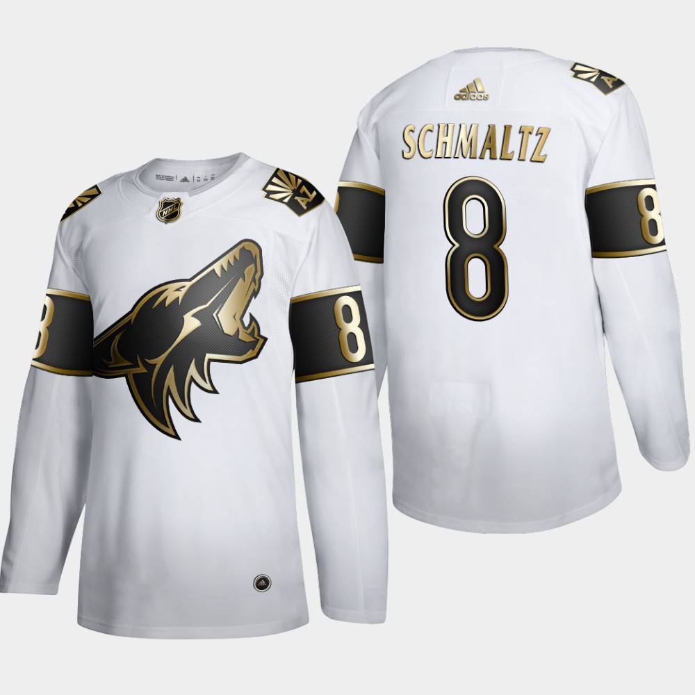 Arizona Coyotes #8 Nick Schmaltz Men Adidas White Golden Edition Limited Stitched NHL Jersey